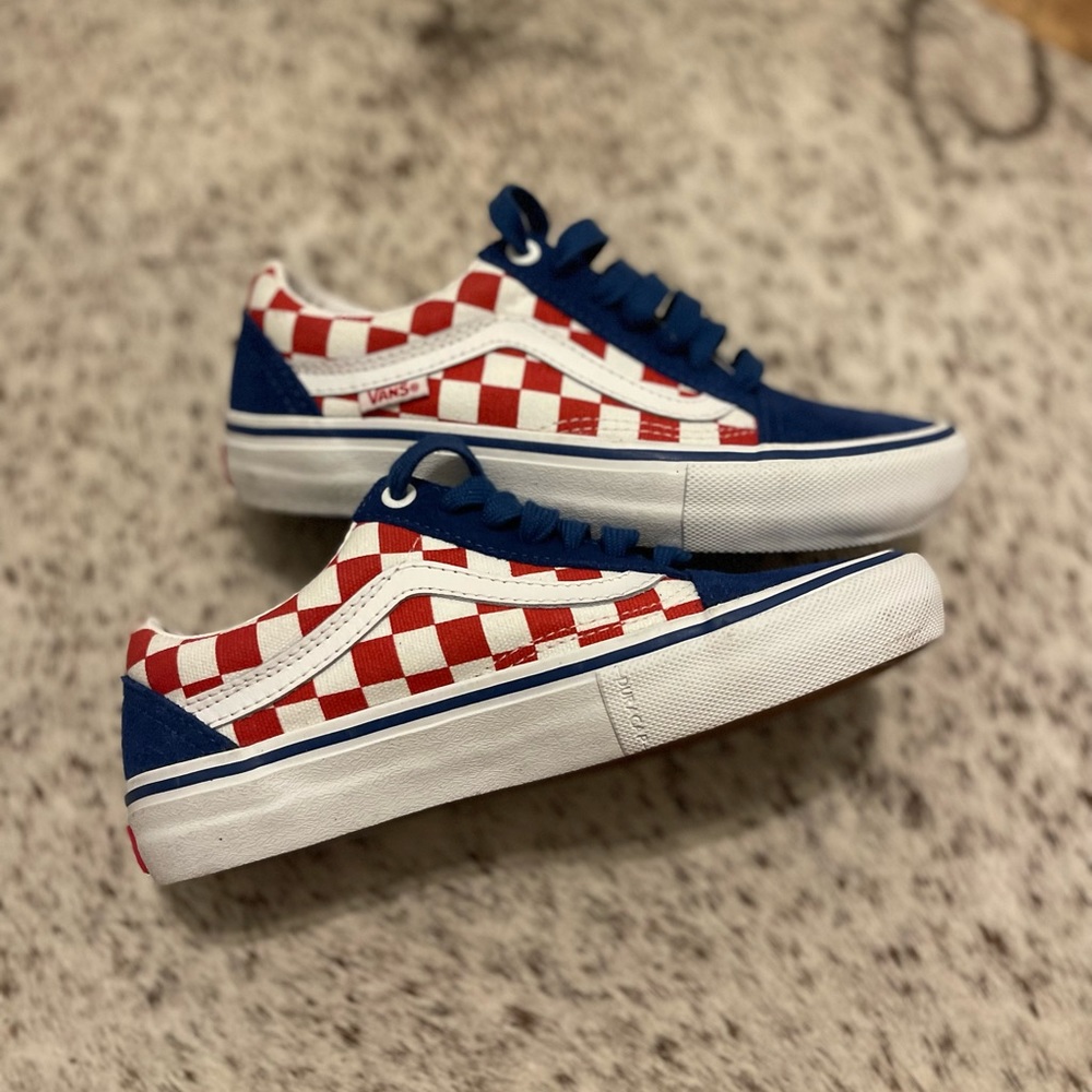 Vans Old Skool Pro Checkerboard Red Blue White UltraCush